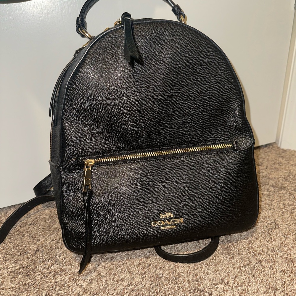 Coach Black Textured Backpack